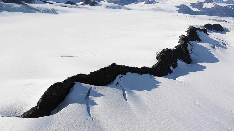 A glacier is seen in the Kenai Mountains on September 06, 2019 near Primrose, Alaska. Scientists from the U.S. Geological Survey have been studying the glaciers in the area since 1966 and their studies show that the warming climate has resulted in sustained glacial mass loss as melting outpaced the accumulation of new snow and ice. Getty Images/AFP/RSS