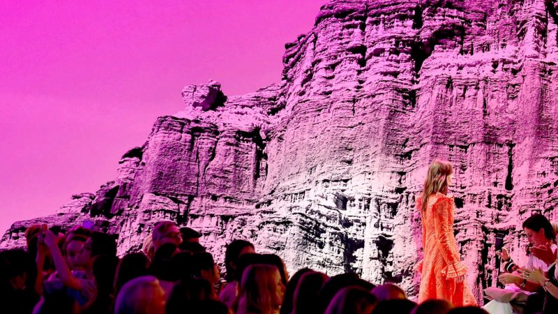 TOPSHOT - Models walk the runway for the Zimmermann Spring 20 Collection show during New York Fashion Week on September 9, 2019 in New York City. (Photo by Angela Weiss / AFP)