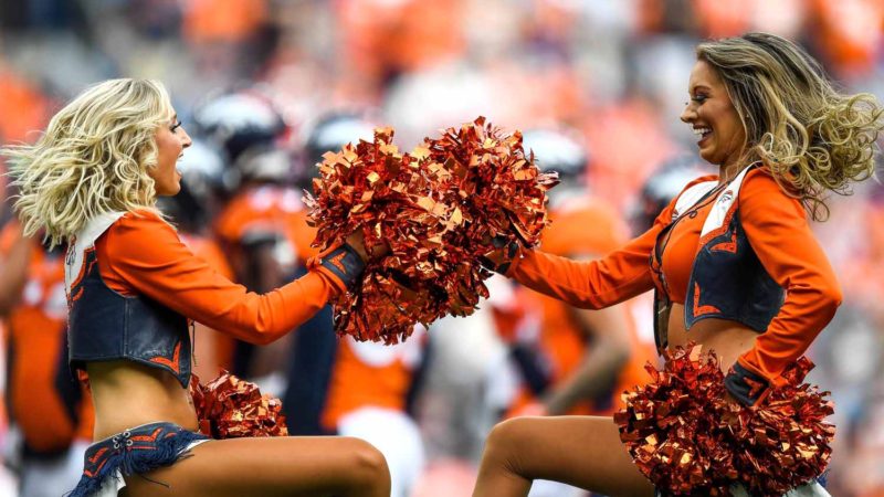 Denver Broncos cheerleaders perform during a game between the Denver Broncos and the Chicago Bears at Empower Field at Mile High on September 15, 2019 in Denver,  Images/RSS