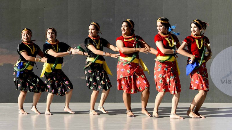 BEIJING-- Artists perform during the "Nepal Day" event of the Beijing International Horticultural Exhibition in Beijing, capital of China, Sept. 22, 2019. The expo held its "Nepal Day" event on Sunday. Xinhua/RSS.