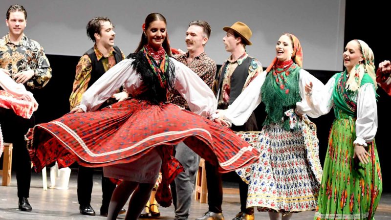 (191021) --  HAWALLI GOVERNORATE (KUWAIT), Oct. 21, 2019 (Xinhua) -- Artists from Hungary perform at a cultural show in Hawalli Governorate, Kuwait, on Oct. 21, 2019. Kuwait held on Monday a Hungarian cultural show in Hawalli Governorate, which will last until Oct. 22. (Photo by Ghazy Qaffaf/Xinhua)