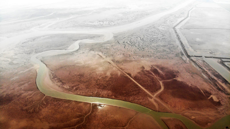Aerial photo shows the Yellow River national nature reserve in east China's Shandong Province, Oct. 17, 2019. Xinhua/RSS