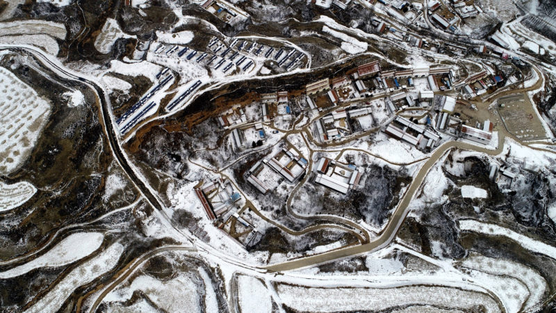  Aerial photo taken on Feb. 15, 2019 shows the snowy scenery of Wangzhuanggou Village in Wuxiang County, north China's Shanxi Province. During the past years, Shanxi has been sparing no efforts in greening and afforestation to promote green development. Xinhua/RSS