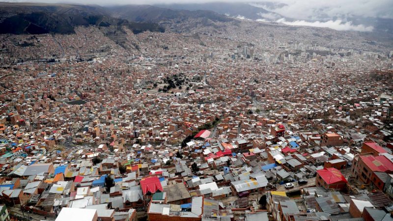 The capital city of La Paz is seen from El Alto, Bolivia, Friday, Oct. 18, 2019. President Evo Morales declared himself victor of the weekend election, stirring more anger among his opponents who have protested for days claiming fraud in the vote count, while the U.S., Brazil, Argentina and Colombia joined in calling for Bolivia to hold a runoff between the incumbent and his top challenger. (AP Photo/Jorge Saenz)