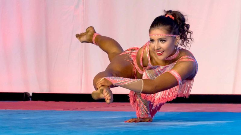 BUDAPEST -- Kristina Juricova of Slovakia competes in the Junior Women's Fitness 16-20 years over 163 cm category at the IFBB Junior Body Building and Body Fitness World Championships in Budapest, Hungary on Nov. 24, 2019. Xinhua/RSS.
