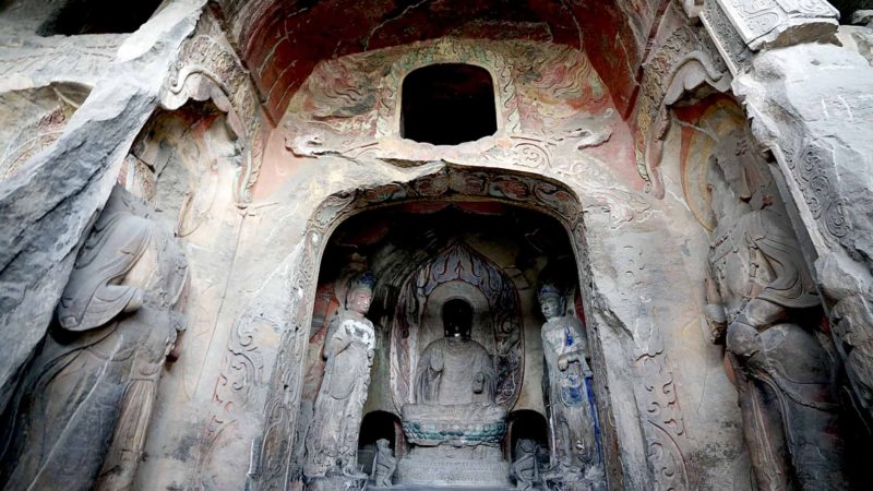 HANDAN-- Photo taken on Nov. 12, 2019 shows the sculptures at the Xiangtangshan grotto complex in Handan, north China's Hebei Province. The Xiangtangshan grotto complex, including 16 caves and over 450 cliffside sculptures, is a group of Buddhist cave temples located in the Fengfeng Mining District in Handan. Xinhua/RSS.