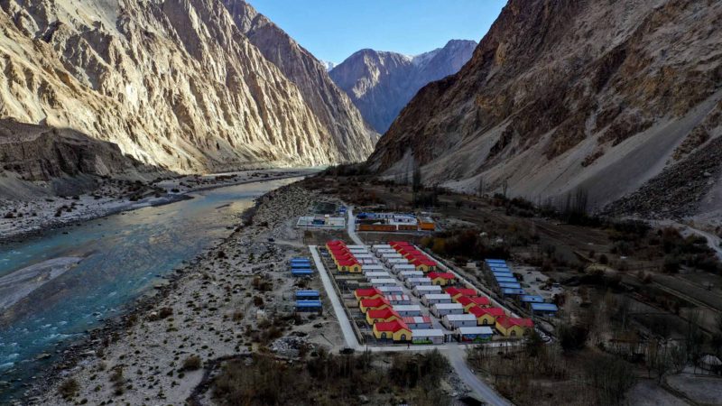 (191205) -- BEIJING, Dec. 5, 2019 (Xinhua) -- Aerial photo taken on Nov. 23, 2019 shows a village in Tajik Autonomous County of Taxkorgan, northwest China's Xinjiang Uygur Autonomous Region. (Xinhua/Hu Huhu)