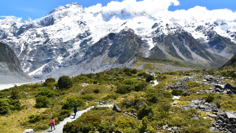 Hooker Valley Track that leads to the base of the Hooker Glacier at the bottom of Mt. Cook, New Zealands tallest mountain, also known as Cloud Piercer." Photo/RSS