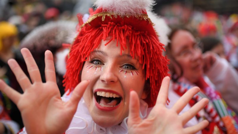 Revellers celebrate the Women's Carnival Day in Cologne, western Germany on February 20, 2020. - The festivities begin with "Weiberfastnacht", a raucous street party in which women snip off men's ties. Photo/RSS