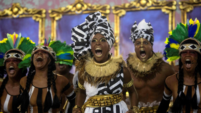 In this file photo taken on March 05, 2019 members of Mangueira samba school perform during the second night of Rio's Carnival parade at the Sambadrome in Rio de Janeiro, Brazil. Photo /RSS