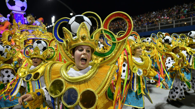 Revellers of the Tom Maior samba school perform during the first night of carnival in Sao Paulo Brazil at the city's Sambadrome early on February 22, 2020. Photo  / RSS