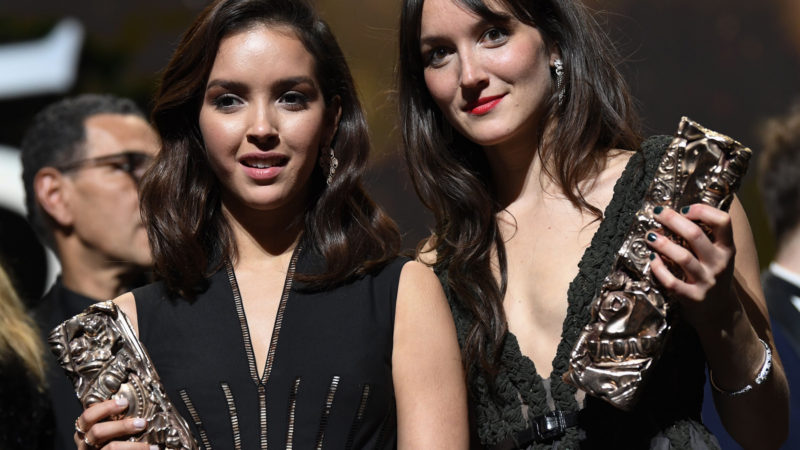 French-Algerian actress Lyna Khoudri (L) and French actress Anais Demoustier pose with their trophies aftre they respectively won Best Female Newcomer award for "Papicha" and Best Actress award for "Alice et le Maire (Alice and the Mayor)" during the 45th edition of the Cesar Film Awards ceremony at the Salle Pleyel in Paris on February 28, 2020. Photo/RSS