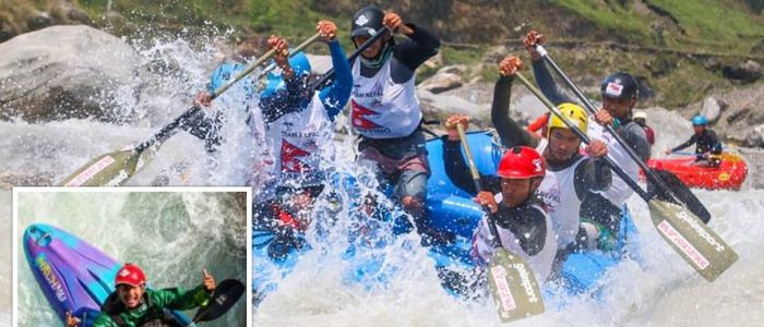 त्रिशूली नदीमा रोमञ्चकारी कायक च्याम्पियनसीप