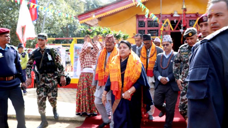 राष्ट्रको विकासमा टेवा पुर्याउन पर्यटकीय क्षेत्रको विकास जरुरी : राष्ट्रपति