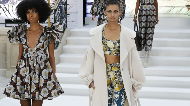 Models walk the runway during the Paul Costelloe catwalk show at London Fashion Week in London, Britain, Feb. 17, 2020. Xinhua/RSS