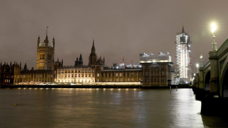 Photo taken on Jan. 31, 2020 shows a general view of the Houses of Parliament in London, Britain. Britain officially left the European Union (EU) at 11 p.m. (2300 GMT) Friday, putting an end to its 47-year-long membership of the world's largest trading bloc. (Photo/RSS