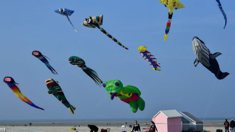 Kites flye during the 33th International Kite meeting of Berck-sur-Mer, on the beach of the northern French resort town. - The upcoming International Kite meeting of Berck-sur-Mer is cancelled over coronavirus fears. Photo/RSS