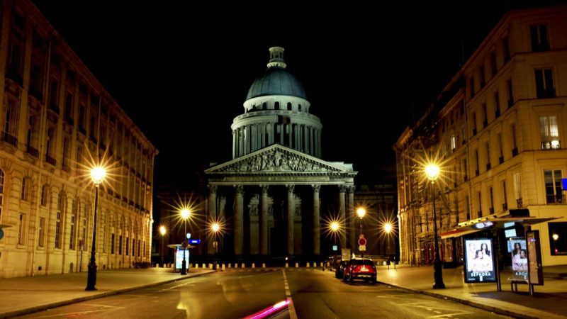 This long exposure photo shows an empty street near the Pantheon square, in Paris, Saturday, March 21, 2020. French President Emmanuel Macron said that for 15 days starting at noon on Tuesday, people will be allowed to leave the place they live only for necessary activities such as shopping for food, going to work or taking a walk. For most people, the new coronavirus causes only mild or moderate symptoms. For some it can cause more severe illness, especially in older adults and people with existing health problems. (AP Photo/Thibault Camus)