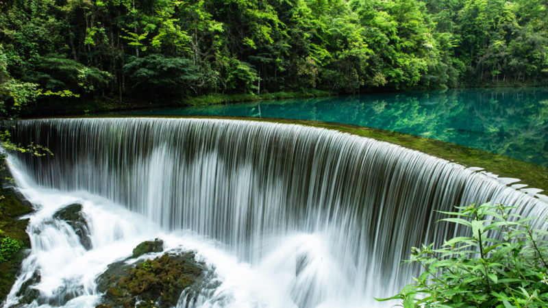 Photo taken on April 10, 2020 shows the view of Xiaoqikong scenic spot in Libo County, southwest China's Guizhou Province. Photo/RSS