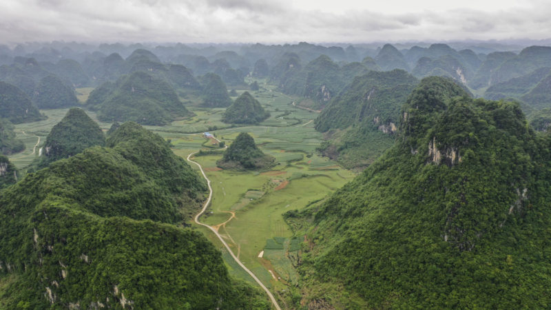 Aerial photo taken on April 23, 2020 shows a view of Nanxu Township in Longan County, south China's Guangxi Zhuang Autonomous Region. (Xinhua/RSS)