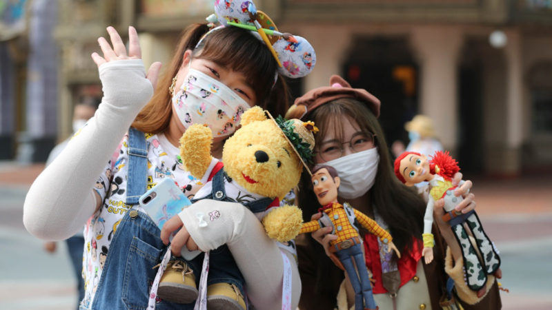 Tourists pose for a photo inside the Shanghai Disneyland theme park in east China's Shanghai, May 11, 2020. Photo/RSS