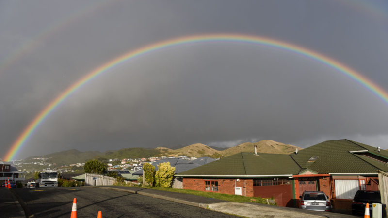 A double rainbow appears in the sky over Wellington, capital of New Zealand on May 19, 2020. (Xinhua/RSS)