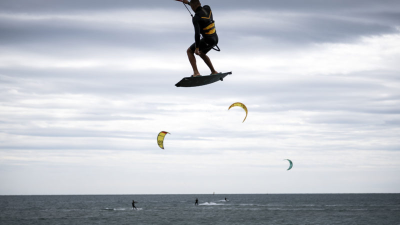 Kitesurfers practice on June 7, 2020 at the Coussoules beach in Leucate, southern France. (Photo/ RSS)