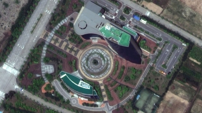 Satellite image provided by Maxar Technologies shows an inter-Korean liaison office building at a shuttered joint industrial park in Kaesong, North Korea. The North blew up the liaison office building just north of the heavily armed border with South Korea on June 16, 2020 in a carefully choreographed, largely symbolic display of anger. (Photo/RSS)