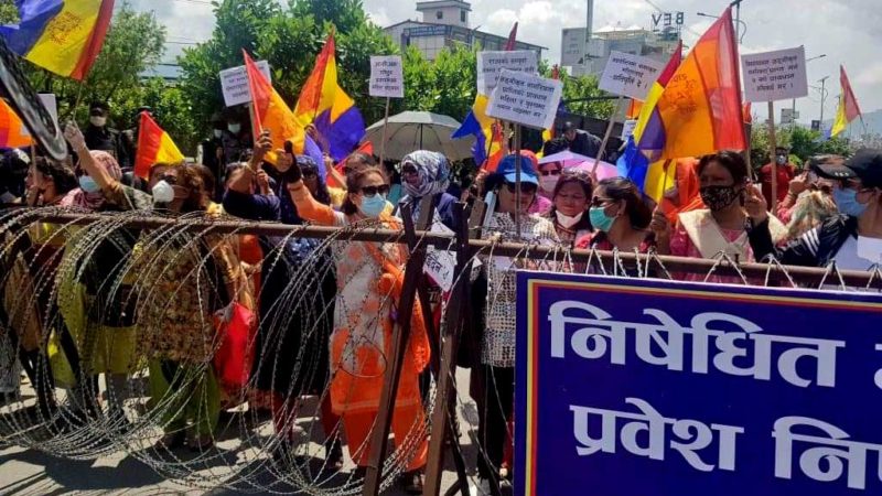 प्रजातान्त्रिक महिला संगठनको विरोध प्रदर्शन