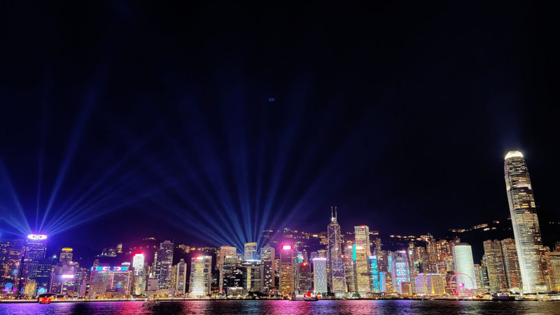 Photo taken on June 12, 2020 shows the night view of Victoria Harbour in Hong Kong, south China. TO GO WITH XINHUA HEADLINES OF JUNE 30, 2020 (Xinhua/RSS)
