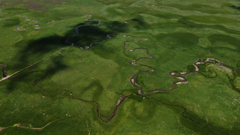 Aerial photo taken on July 30, 2020 shows the view of Jinyintan grasslands in Haibei Tibetan Autonomous Prefecture, northwest China's Qinghai Province. (Xinhua/RSS)