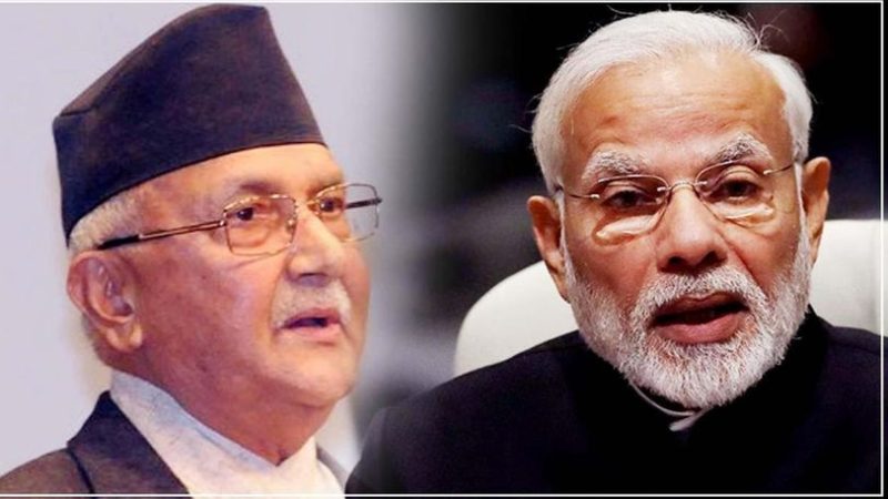 टेलिफोनमा प्रधानमन्त्री ओली र मोदीबीच कुराकानी
