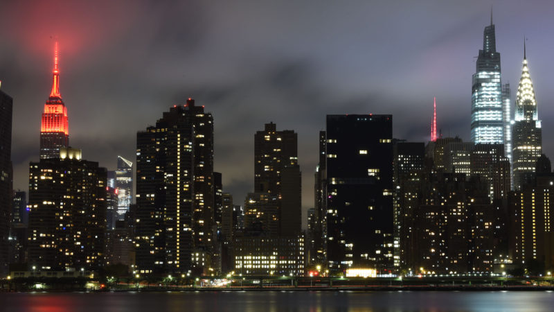 The Empire State Building is lit in red as venues nationwide participate in the Red Alert RESTART campaign to pressure Congress to provide financial help to entertainment and live event industry workers decimated by the coronavirus (COVID-19) pandemic on September 01, 2020 in New York, New York. use of the pandemic.   Dimitrios Kambouris/Getty Images/AFP