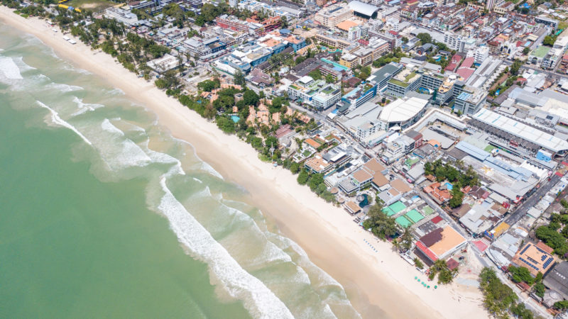 Aerial photo taken on Sept. 13, 2020 shows an empty beach in Phuket, Thailand.   Thailand's Center for COVID-19 Situation Administration (CCSA) on Monday said it will allow more categories of foreigners into the country from October onwards. (Xinhua/RSS)