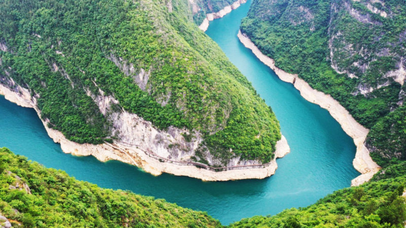 Aerial photo taken on May 26, 2020 shows the view of Yutouwan on a tributary of the Yangtze River in Wushan County, southwest China's Chongqing. In recent years, Chongqing has continuously built up important ecological barriers in the upper reaches of the Yangtze River by strengthening ecological restoration. The ecological environment in the Chongqing section of the Yangtze River has been continuously improved. (Xinhua/RSS)