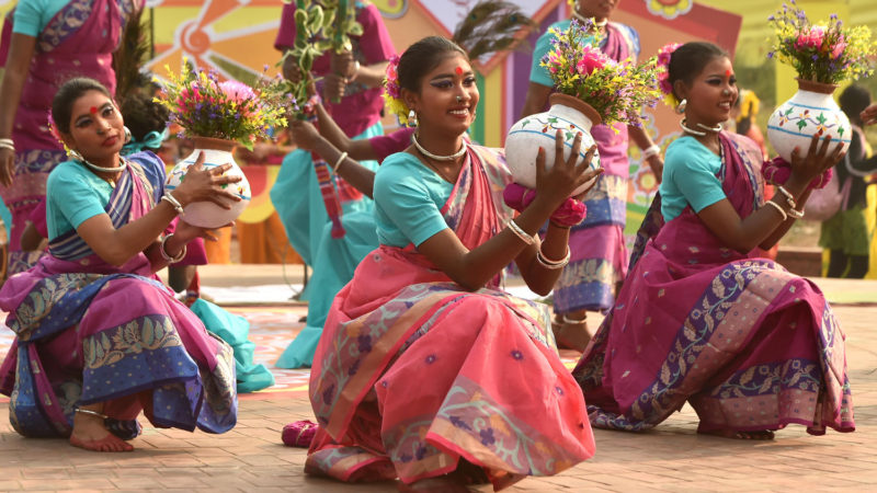  People celebrate Pohela Falgun, first day of Spring of Bengali month Falgun, and Valentine's Day in Dhaka, Bangladesh on Feb.14, 2021. RSS