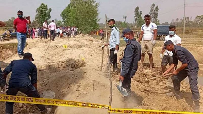 एक महिनाअघि बेपत्ता झा दम्पतीको शव गाडिएको अवस्थामा भेटियाे