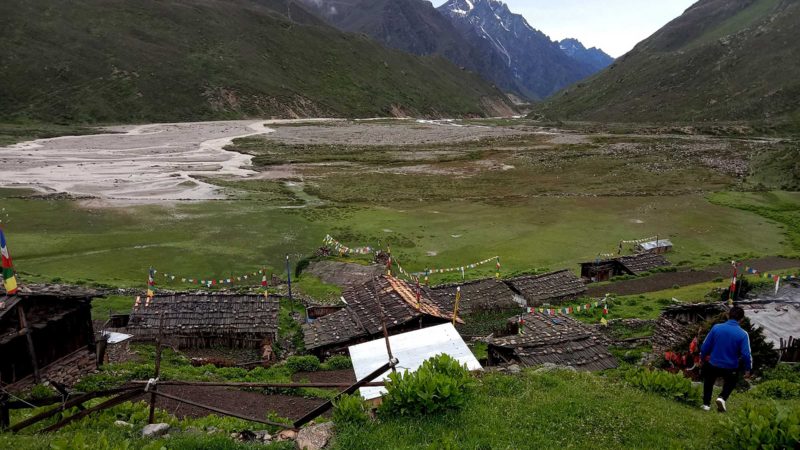 समुद्र सतहदेखि चार हजार २०० मीटर उचाइमा रहेको ताप्लेजुङको फक्ताङलुङ गाउँपालिका–७ जिल्लाकै दुर्गम बस्ती याङमा । यस क्षेत्रमा हालसम्म कुनै पनि सञ्चारको पहुँच पुग्न सकेको छैन । तस्वीर : दिलकुमार लिम्बु/रासस