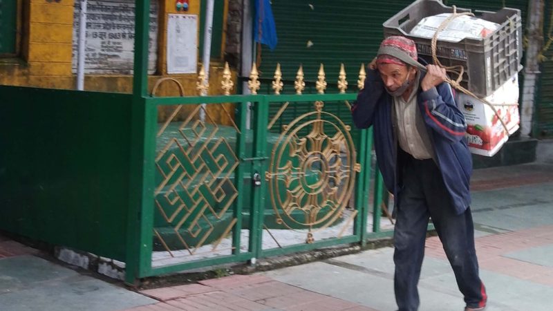 नैनीतालमा भारी बोकेर चलेको जीवन